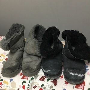 FWP UGG two pairs of boots used with holes and white stains